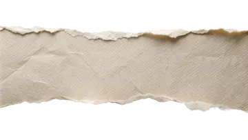 a torn piece of paper on a white background