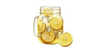 a glass jar filled with lemon slices