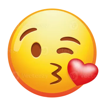 a smiley face with a heart in its mouth
