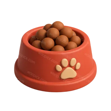 a red bowl full of dog food