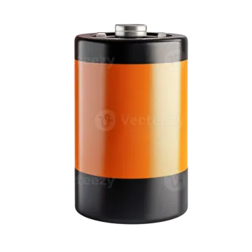 an orange and black battery