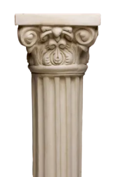 a white column with a face on it