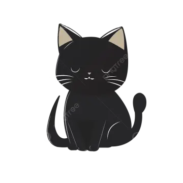a black cat sitting down on the floor
