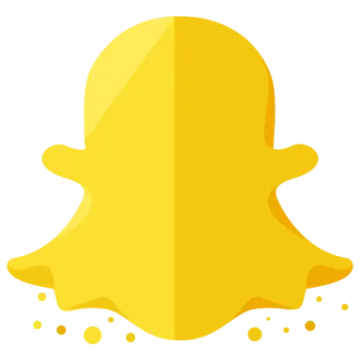 a yellow snap icon on a white background