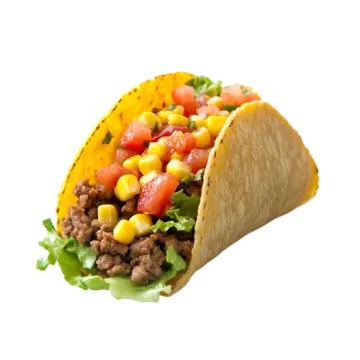 a tacoa filled with meat and vegetables