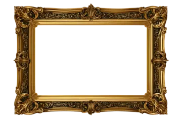 an ornate gold frame with a white background