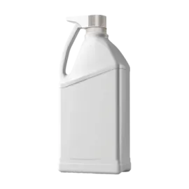 a white plastic bottle with a silver cap