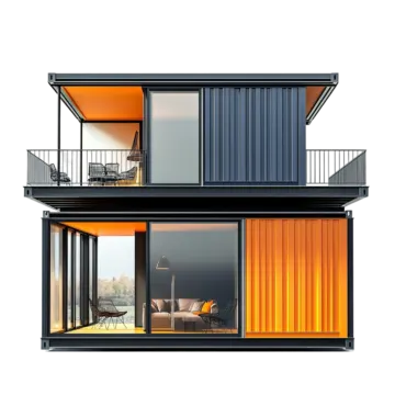 the container house is designed to look like a shipping container