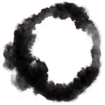 a circle of black smoke on a white background