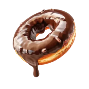 a chocolate covered donut