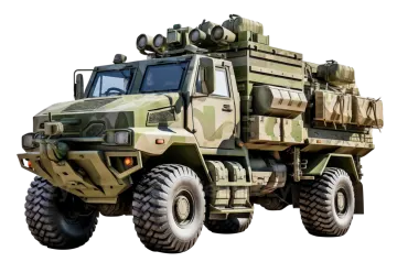 a military vehicle is shown in this image
