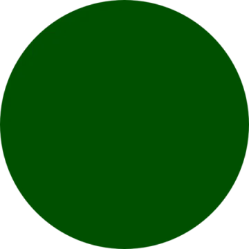 a green circle on a white background