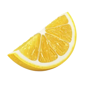 a slice of lemon on a white background
