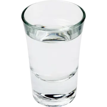 a glass of water on a white background