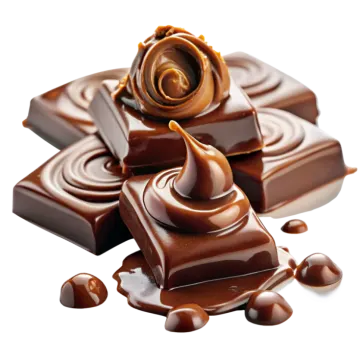 a pile of chocolate on a white background