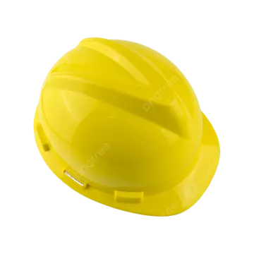 a yellow hard hat on white background