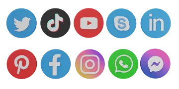 a set of social icons