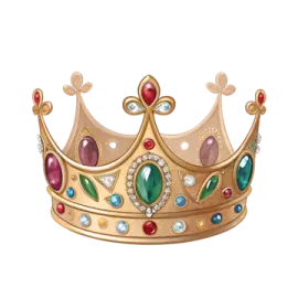 a gold crown with colorful gems on it