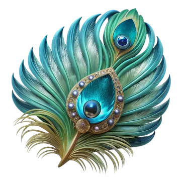 an illustration of a peacock with feathers and jewels