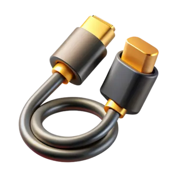 an image of a gold and black cable
