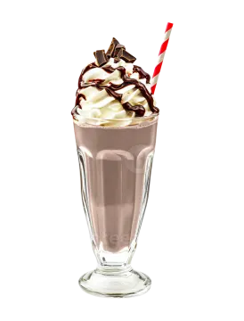a glass filled with chocolate and whipped cream