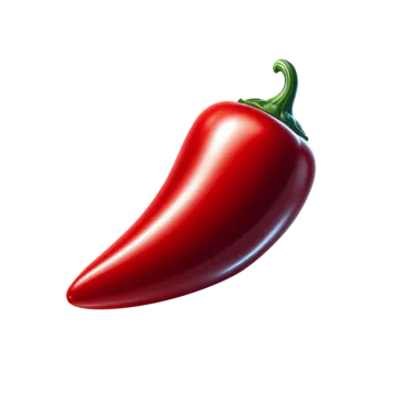a red pepper on a white background