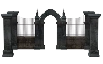 a pair of gates on a white background