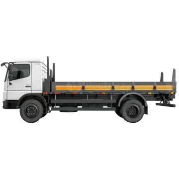 the side view of a white truck