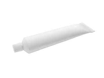a tube of white paint on a white background