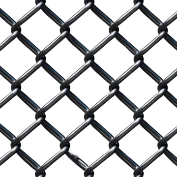 a black and white chain link fence