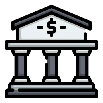 an icon of a bank building