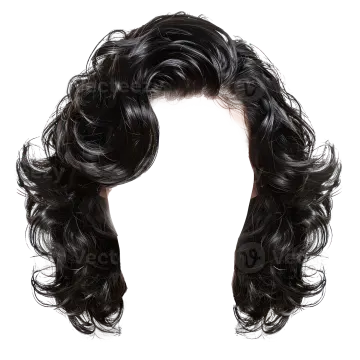 a woman with long black hair on her head