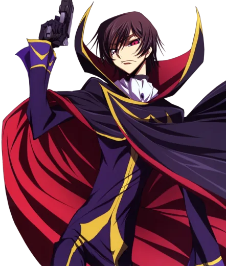 an anime character with a cape and sword