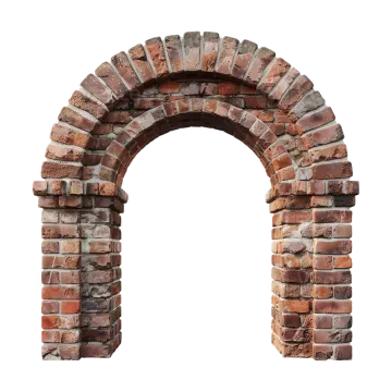 a brick arch on a white background