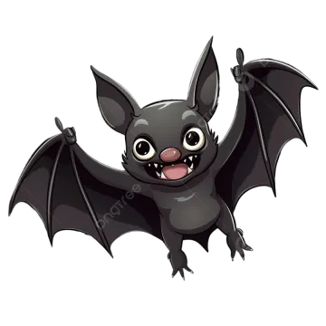 a cartoon bat flying in the air