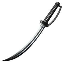 a knife with a long blade on it