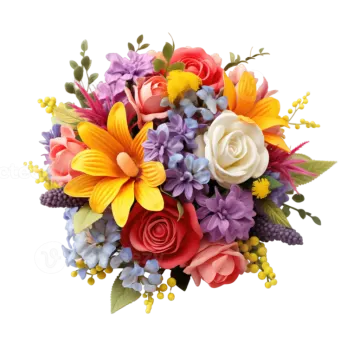 a bouquet of flowers on a white background