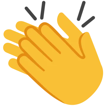 a yellow hand with two fingers on it