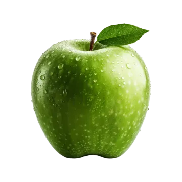 green apple with water drops