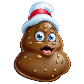 a chocolate covered cookie wearing a santa hat