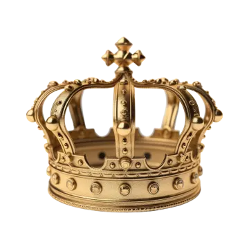 a gold crown on a white background