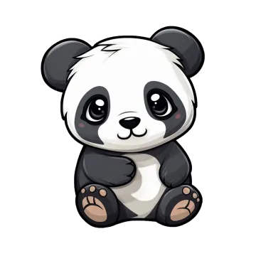 a cute panda bear sitting on the ground