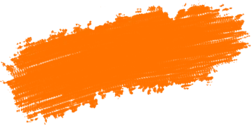 an orange paint stroke on a white background