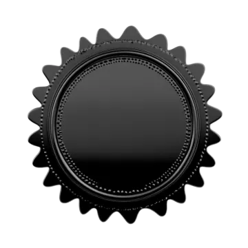 a black bottle cap on a white background