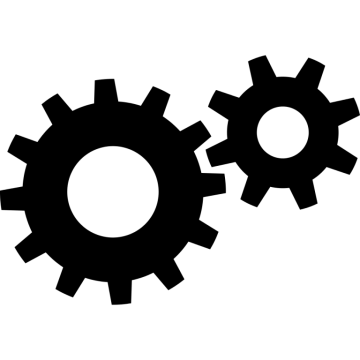 two gears on a white background