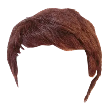 a brown wig on a white background