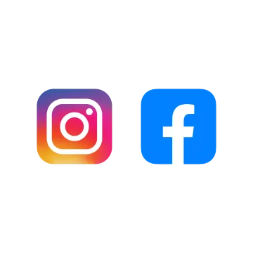 a white background with two different colored logos