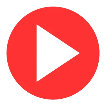 the play button on a white background