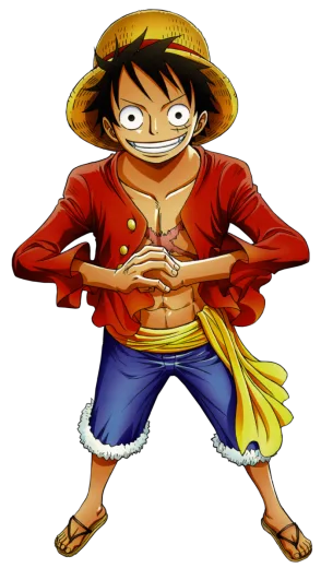 a cartoon character in a red shirt and blue shorts