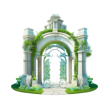 a gate with vines and flowers on it